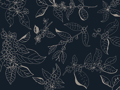 Coffee Plant Pattern classic coffee pattern plant textiles