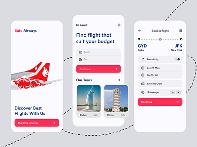 Buta Airways App Redesign airways app mobile app ui ux web design