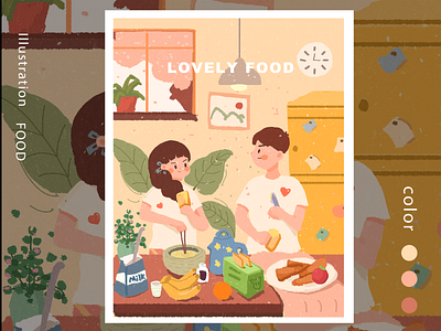 Food baking design illustration