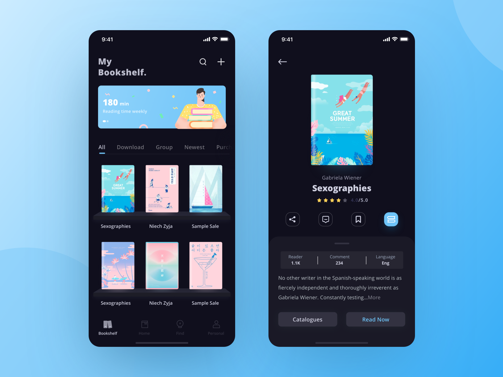 read book darkmode app by JuJuArea on Dribbble