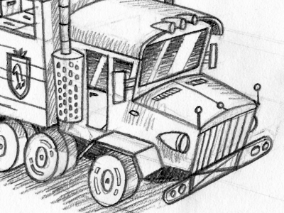 Keep on truckin' beer game pitch sketch truck