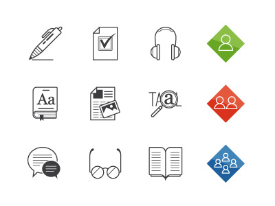Language Icons education icon design language