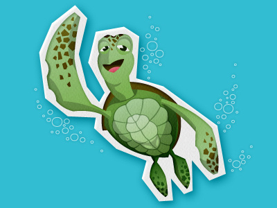 Cowabunga Dude! character design illustration turtle