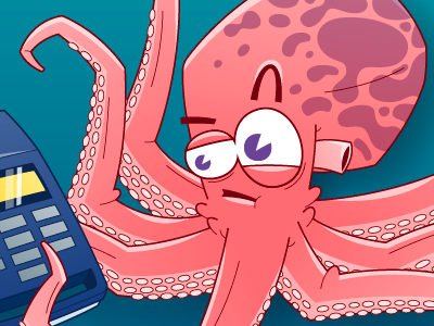 octopus character for a game character design illustration