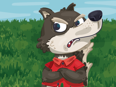 The angry wolf! character design children book illustration wolf