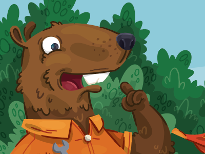 This beaver has an idea! beaver character design children book idea