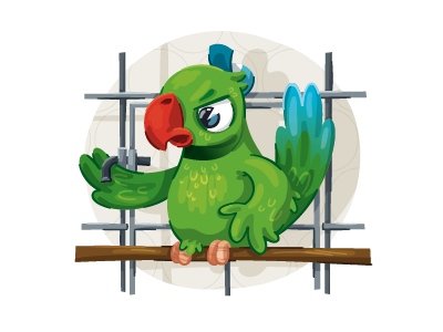 Angry bird! :) bird cage children book illustration parakeet