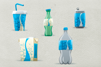 Which drink do you prefer? drinks icons illustration