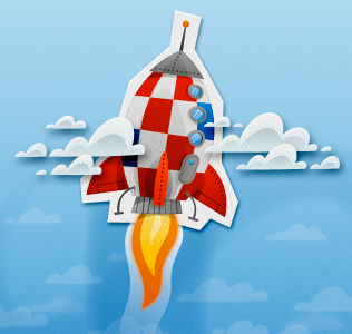 Rocket to the moon! app game illustration interface design iphone kids