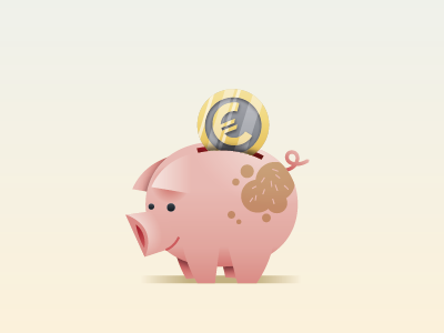 Piggy Bank euro illustration infographic pig piggy bank