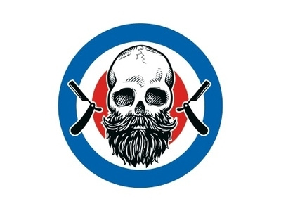 Logo mark for a barbershop barber barbershop beard logo skull vector