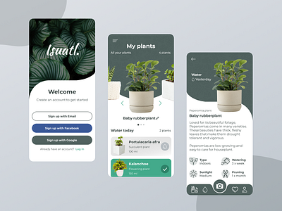 Isuatl App Design Concept. app concept creative interface mobile plants ui ui design user experience ux water