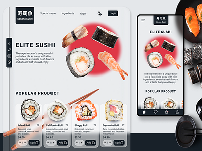 Sakana Sushi Design Concept app concept creative design hybrid app landingpage logo mobile sushi ui ui design ux webdesign website