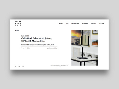 Salon ACME - Visit design development minimal ui ux web website