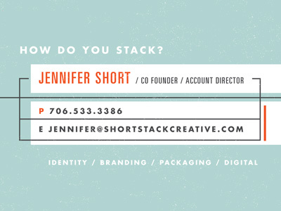 Short Stack branding business card identity lines self promotion short stack texture type