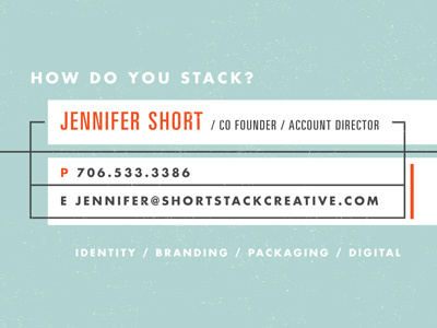 Short Stack type texture identity branding business card self-promotion short stack lines