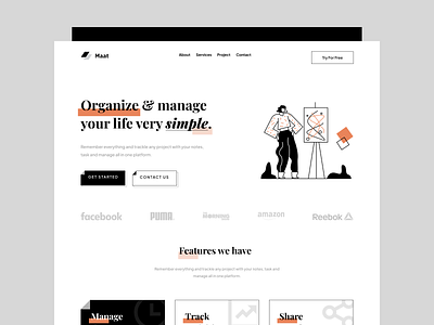 Task Management Website Landing Page mangment task ui ui design ux ux design