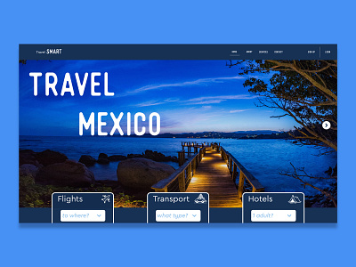 Travel Landing Page - Daily UI (Day 3) adobe xd daily ui 003 design flat landing page mexico photoshop travel travel agency ui ux