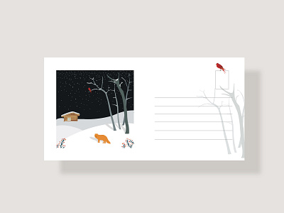 Postcard design about winter .