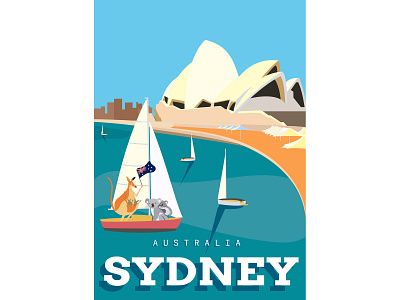 Sydney city poster by WANG HUIJUN on Dribbble