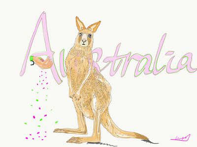 Kangaroo painting feed the kangaroo