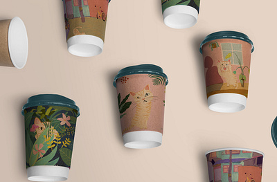 Coffee cup package design illuatration
