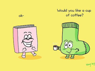 Would you like a cup of coffee? illustration