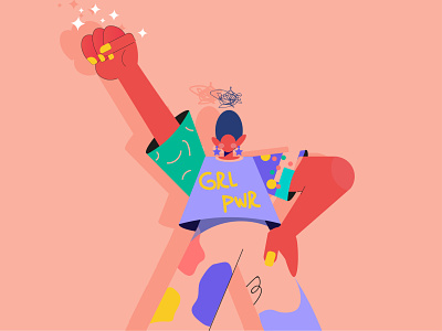 GRLPWR 2019 character character design color design girl girlpower illustration new vector
