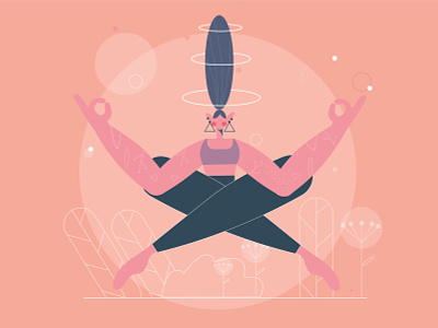 meditation character character design color design girl illustration meditation new vector yoga yoga pose