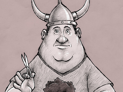 Dreaming of Becoming a Viking cartoon character drawing ink drawing pencil drawing