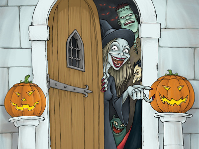 Halloween adobe photoshop cartoon character digital painting halloween illustration