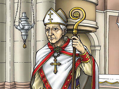 Bishop of Lisbon adobe photoshop bishop board game character design digital painting drawing hand draw illustration ink drawing lisboa medieval