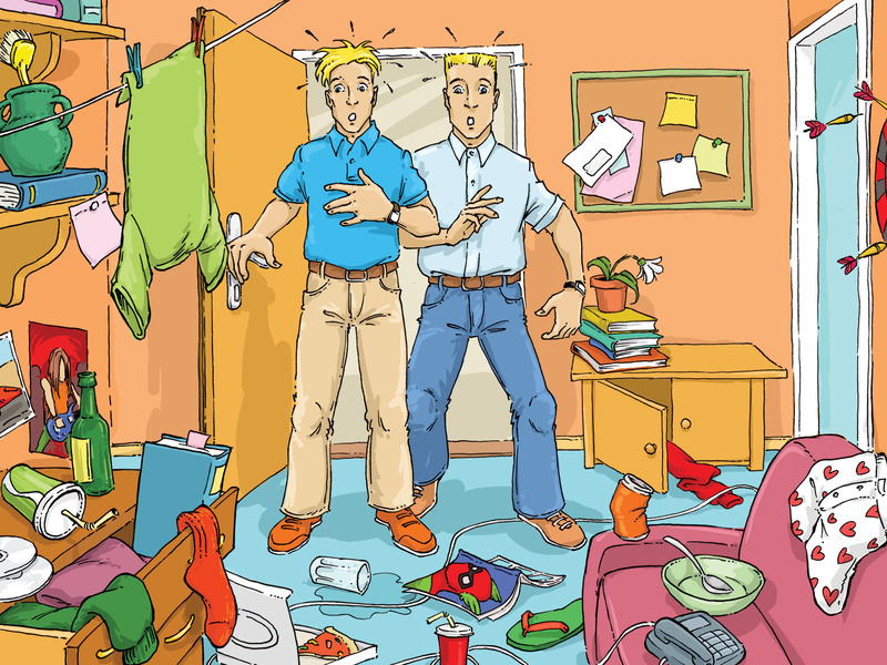 Messy Apartment By Kristijan Hranisavljevic Dribbble Messy Apartment Italian Textbook Cartoon Character Hand Draw Adobe Photo Ink Drawing Illustration