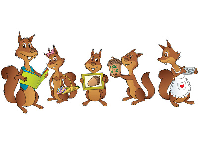 Squirrel Family adobe illustrator camera cartoon character illustration photography squirrels vector