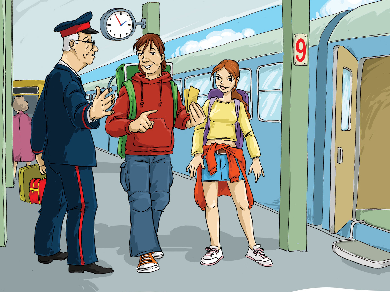 Easy Railway Station Scenery Drawing for Kids