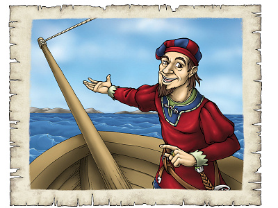 Tales of Danger - Days of Discovery Cover Illustration adobe photoshop board game captain character design days of discovery digital painting illustration ink drawing matt worden raimundo sea ship tales of danger