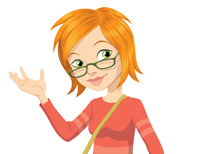 Teenage Girl adobe illustrator cartoon character girl glasses green eyes illustration red hair teenager vector