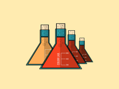 color lab chemistry colors creative design experiment flask illustration lab logo logo design retro vintage