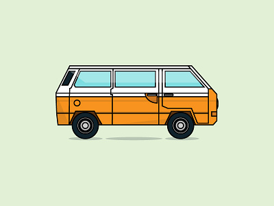 Camper Van camper car flat graphic design green illustration logo logo design retro travel van vintage