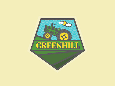 Greenhill Farm. badge badge design badge logo company design farm green ilustration logo logo design tractor vector