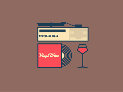 Vinyl Wine application graphic design icon illustrations ios iphone logo music player record vector wine