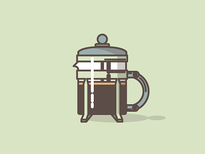 French Press breakfast coffee design flat french press graphic icon illustration logo popular vector web