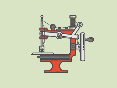 Sewing Machine design flat graphic icon illustration machine old popular retro vector vintage web