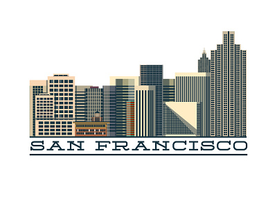 San Francisco builds california city design flat graphic icon illustration popular san francisco vector web