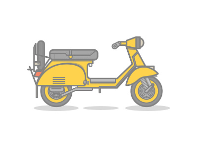 Vespa design flat graphic icon illustration moto popular simple vector vespa web yellow