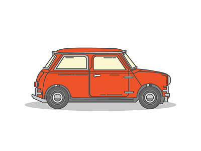 Mini Cooper car design flat graphic icon illustration mini cooper popular red simple vector web