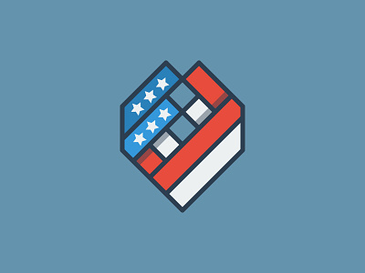 American agency american badge blue branding design flag graphic icon illustration logo red