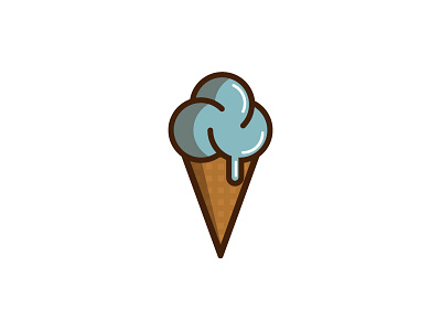 Ice Cream ball blue branding design flat graphic ice cream icon illustration logo summer web