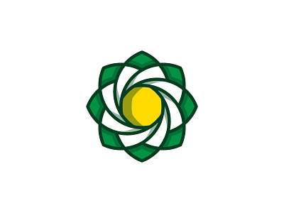 spiry flower branding design flat flower geometry green helix icon illustration logo nature yellow