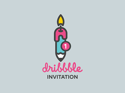 dribbble invitation debut design dribbble flat graphic illustration invitation invite logo pen prospect vector